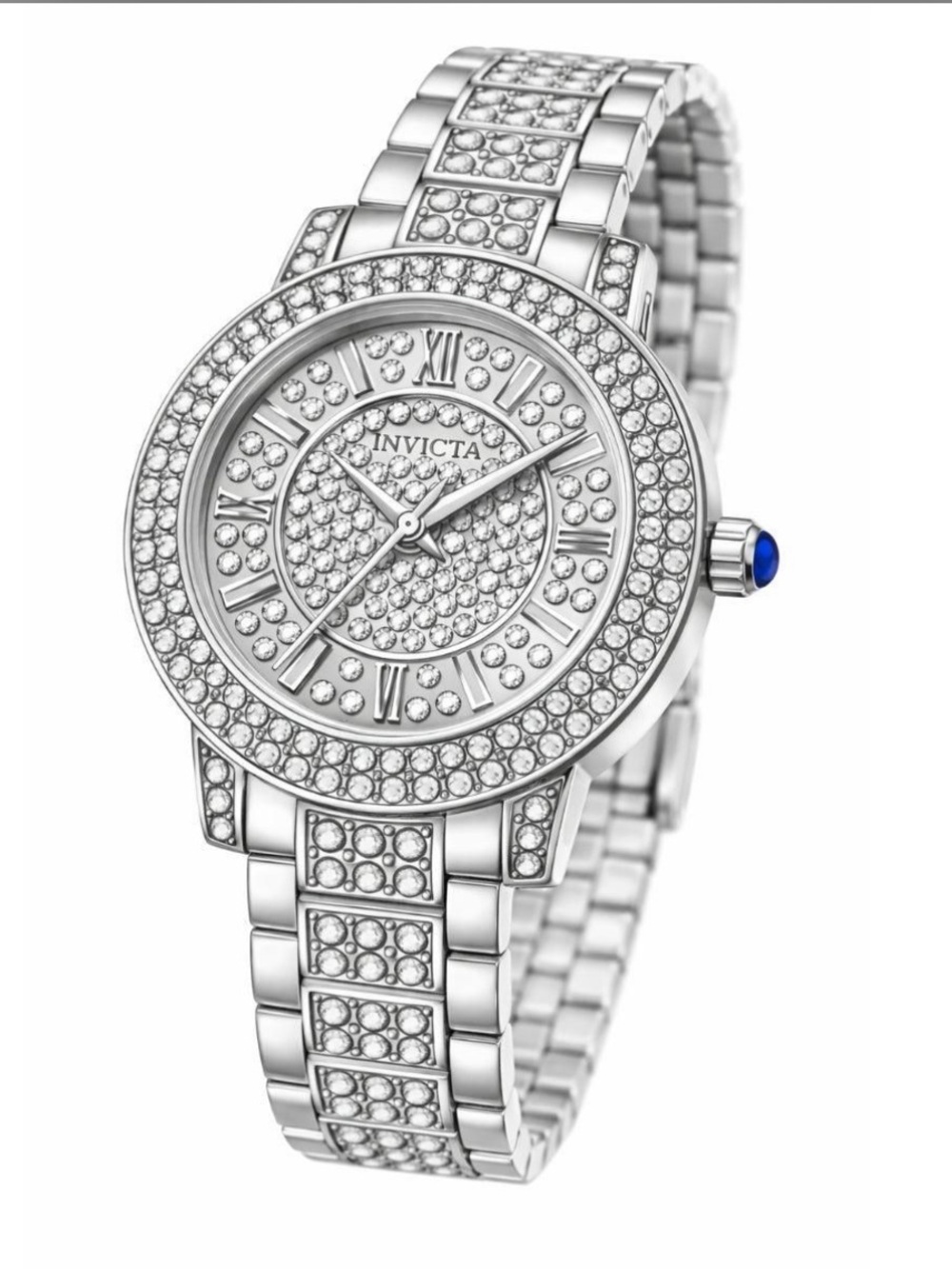 NEW Invicta Wildflower Watch 32mm Silver Crystal Stainless Steel 69427 Glam